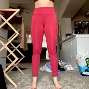 Dark red high waisted New balance leggings